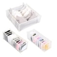 thumbnail image 2 of Organizador de almacenamiento de calcetines debajo de la cama, estructura resistente, divisores ajustables, bolsa de almacenamiento de ropa con cremallera resistente XBTCLXEBCO caja de almacenamiento de color sólido con forma geométrica, 2 of 4