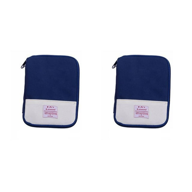 jesticaly Sacs de Rangement en Tissu Oxford Fermeture Éclair d'Urgence Pilules de Survie Randonnée Pique-Nique Bleu L 2Ensemble