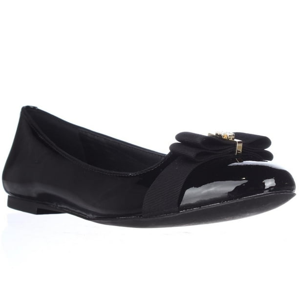 Womens Tory Burch Trudy Ribbon Bow Ballet Flats - Black Patent Womens Tory Burch Trudy Ribbon Bow Ballet Flats - Black Patent