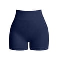 thumbnail image 4 of hlysgo Workout Gym Shorts for Women High Waisted Seamless Butt Lifting Short Tummy Control Scrunch Butt Sports Shorts Navy,L, 4 of 4