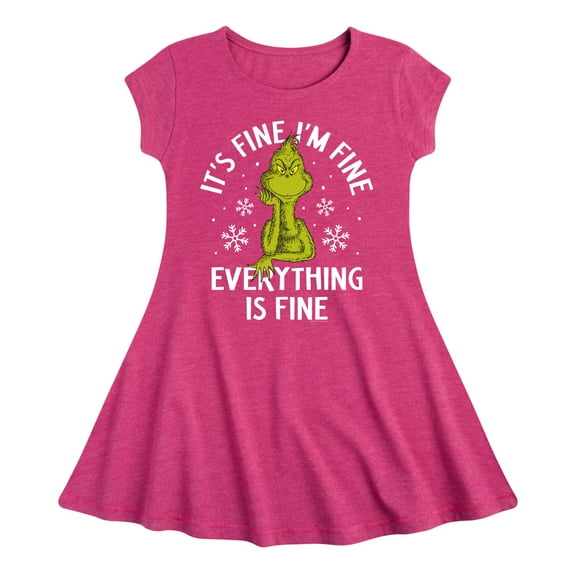 Dr. Seuss The Grinch - Christmas - Everything Is Fine - Toddler & Youth Girls Fit & Flare Dress
