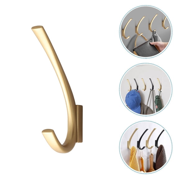 GOOHOCHY 1-Pack Metal Bathroom Hooks in Gold Finish, Space-Saving Wall Hooks for Living Room and Home Organization