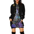 thumbnail image 1 of Vestido con capucha de árbol de Navidad para mujer, suéter de patrón divertido, ropa de fiesta de vacaciones de Navidad, falda de moda informal, Jersey, nuevo, 1 of 4