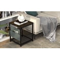 thumbnail image 4 of Side Table with Storage Bag, Square End Table with Grid storage rack, Sofa Table for Living Room, Bedroom, Small Spaces,Easy Assembly,Rustic Brown, 4 of 9