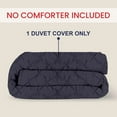 thumbnail image 2 of Kotton Culture 600TC 1Pc Pinch Pleated Duvet Cover Only 100% Egyptian Cotton (Dark Gray, Queen), 2 of 4