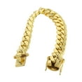 thumbnail image 2 of Solid Mens Miami Cuban Link Bracelet 10K/14K Yellow Gold, 2 of 5
