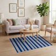 thumbnail image 3 of ODIKA Striped Navy Stripes Alternating Wide Band Covering Sriped Stripped Pet Friendly & Kids Safe Play for Playroom, Bedroom, Reading Nook, 3 of 7