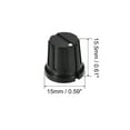 thumbnail image 2 of 6 pcs Perillas de control de volumen con tornillo Reemplazo de perilla de amplificador Perillas de potenciómetro negras, 2 of 3