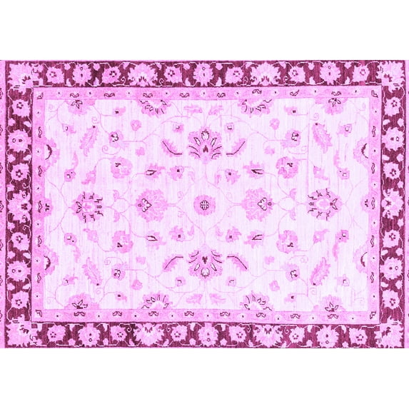 Ahgly Company Machine Washable Indoor Rectangle Oriental Purple Traditional Area Rugs, 2' x 4'