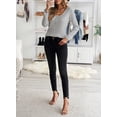 thumbnail image 2 of Asyoly Women Lace Patchwork Sweaters Scoop Neck Long Sleeve Solid Color Button Knitted Pullover Slim Sexy Jumper Elegant Tops, 2 of 6