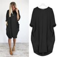 thumbnail image 1 of Robe Tunique Surdimensionnée pour Femmes Manches Longues Ample T-Shirt, 1 of 2