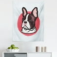 thumbnail image 1 of Animal Tapestry, French Bulldog Portrait Hipster Purebred Creature Pet Illustration, Fabric Wall Hanging Decor for Bedroom Living Room Dorm, 5 Sizes, Pink Brown, by Ambesonne, 1 of 1