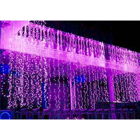 Large Icicle Decorations Perfect Holiday 300 led Window Curtain Icicle Lights String Fairy Light Wedding Party Home Garden Decorations 3m*3m, Purple ()