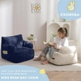 thumbnail image 3 of Kids Bean Bag Chair, Stuffed Toddler Bean Bag Sofa with Filler Cozy for Boys and Girls, Lazy Sofa with Pocket Floor Chair for Gaming, Reading, Navy, 3 of 16