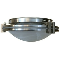 SUPERHUNTER 13" Brushed Nickel Finish Flush Mount Fixture With Frosted White Opal Glass