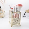 thumbnail image 3 of Porta brochas de latón de estilo nórdico para una lujosa organización del maquillaje Golden Glam, 3 of 8