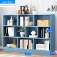 thumbnail image 4 of IOTXY Simple Bookcase with Base - 3 Tier 10 Cubes Freestanding Low Display Cabinet, Bright Blue, 4 of 5