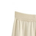 thumbnail image 4 of Women Knit 2 Pieces Sets V-Neck Cardigan Tops Wide Leg Pants Sets Button Down Sweater High Waist Trouser Loungewear (Beige Free Size), 4 of 5