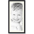 thumbnail image 1 of 14x33 inch satin black picture frame with 2 inch single  mat, singlemat-frbw26079-14x33-128, 1 of 2