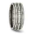 thumbnail image 5 of Titanium Polished with CZ 8mm Grooved Band, 5 of 8