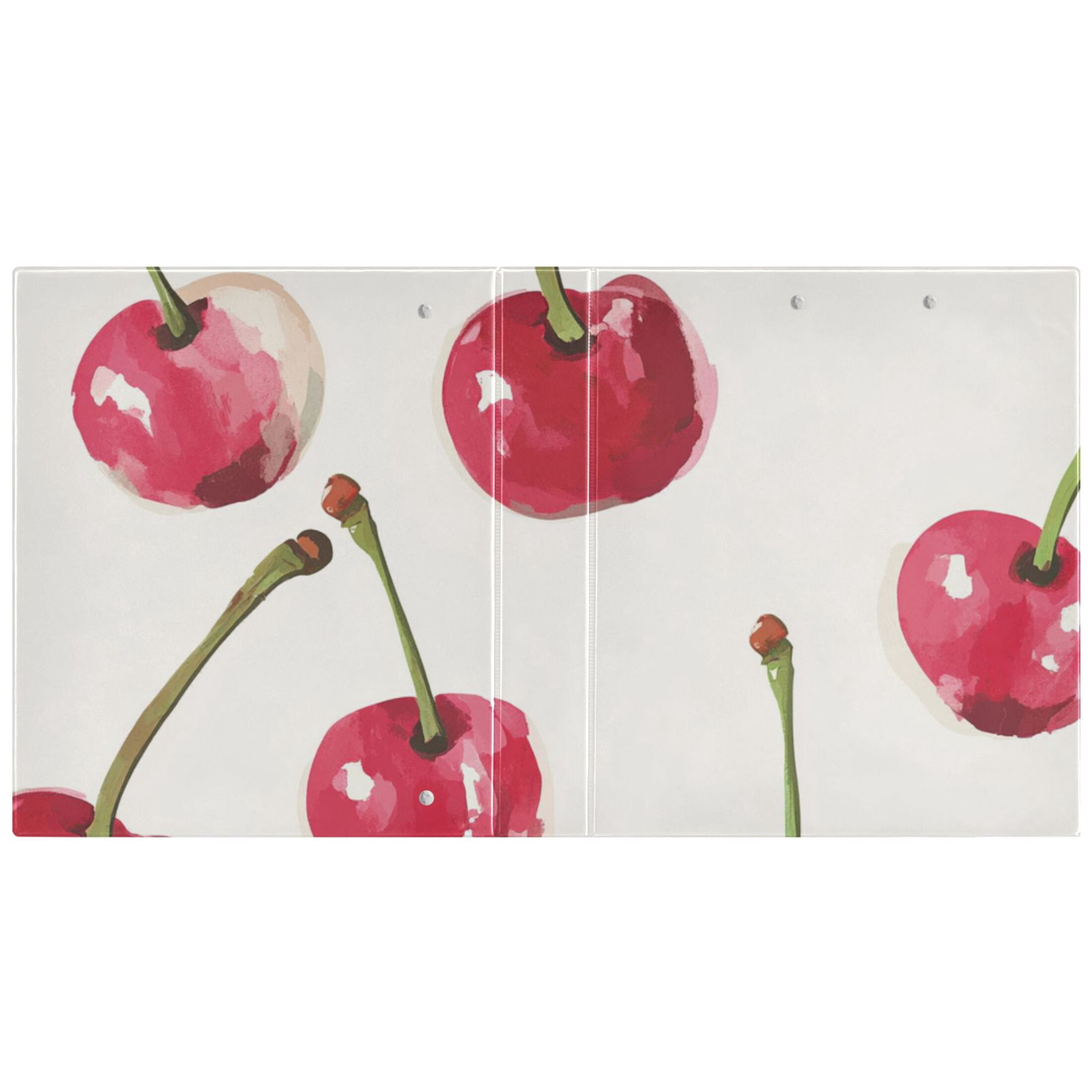 Cute Cherrys 3 Ring Binders 1.5 inch Hardcover File Folders with Interior Pockets A4 Size Organizer for School Office Hospital