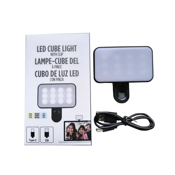 Clip on Led Light | Rechargeable Led Light | Portable Led Light for Reading, Video Calls and Content Creation, 3 X 2 X 0.5 in