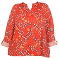 thumbnail image 4 of White Mark Women's Plus Size Floral Button Front Tunic Top, 4 of 6