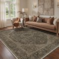 thumbnail image 2 of GENIMO 5'x7' Area Rug for Living Room, Machine Washable Non Slip Low Pile Rug for Bedroom Dining Room, Distressed Persian Diamond, Dusty Taupe, 2 of 6