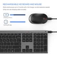 thumbnail image 2 of Teclado y ratón inalámbricos, combo compacto y silencioso de tamaño completo con receptor USB nano recargable- Gris oscuro, 2 of 3