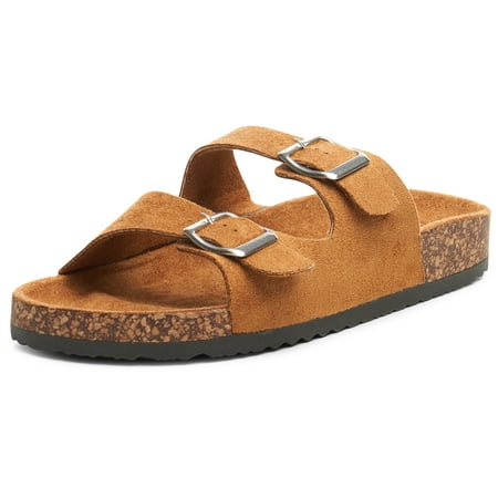 Double Ring Sandal - Alpine Swiss Womens Double Strap Slide Sandals EVA Sole Flat Comfort Shoes