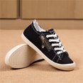 thumbnail image 7 of AUDeals Women’s Casual Sneakers Side Zipper Canvas Shoes Lace Up Lightweight Flat Walking Tennis Shoes Comfortable Loafers (Black, 7.5), 7 of 7