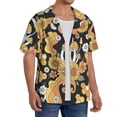 thumbnail image 2 of Sikiie Mushrooms Honeycomb Men's Wrinkle Free Untucked Cuban Shirt Business Casual Button Down Shirts Short Sleeve ShirtX-Large, 2 of 5