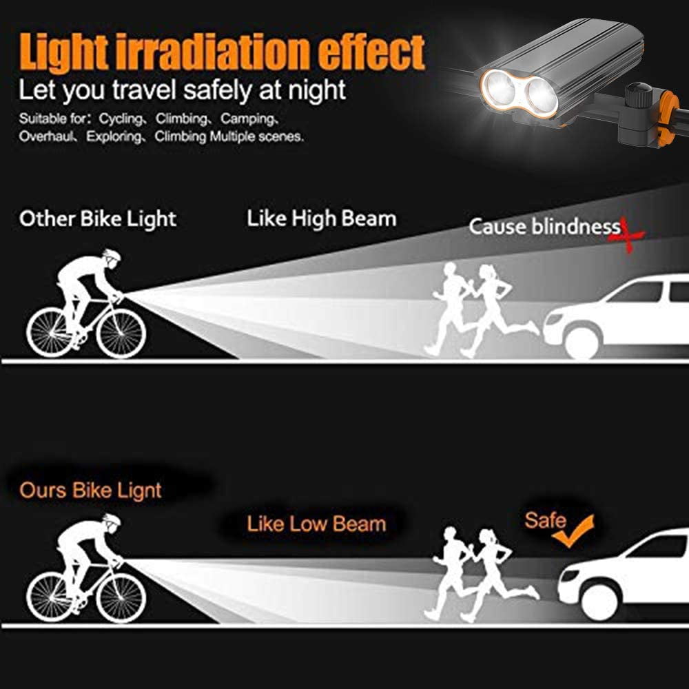 Ensemble De Phares De Vélo Rechargeables Super Lumineux, 4