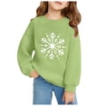 thumbnail image 2 of Mrzhqd Toddler Girls Hoodies Sweatshirts Size 18-24 Months Christmas Snowflake Printed Warm Crewneck Sweatershirt For Christmas Kids Pullover Long Sleeve Long Sleeve Cute Print Girl Tops Green, 2 of 3