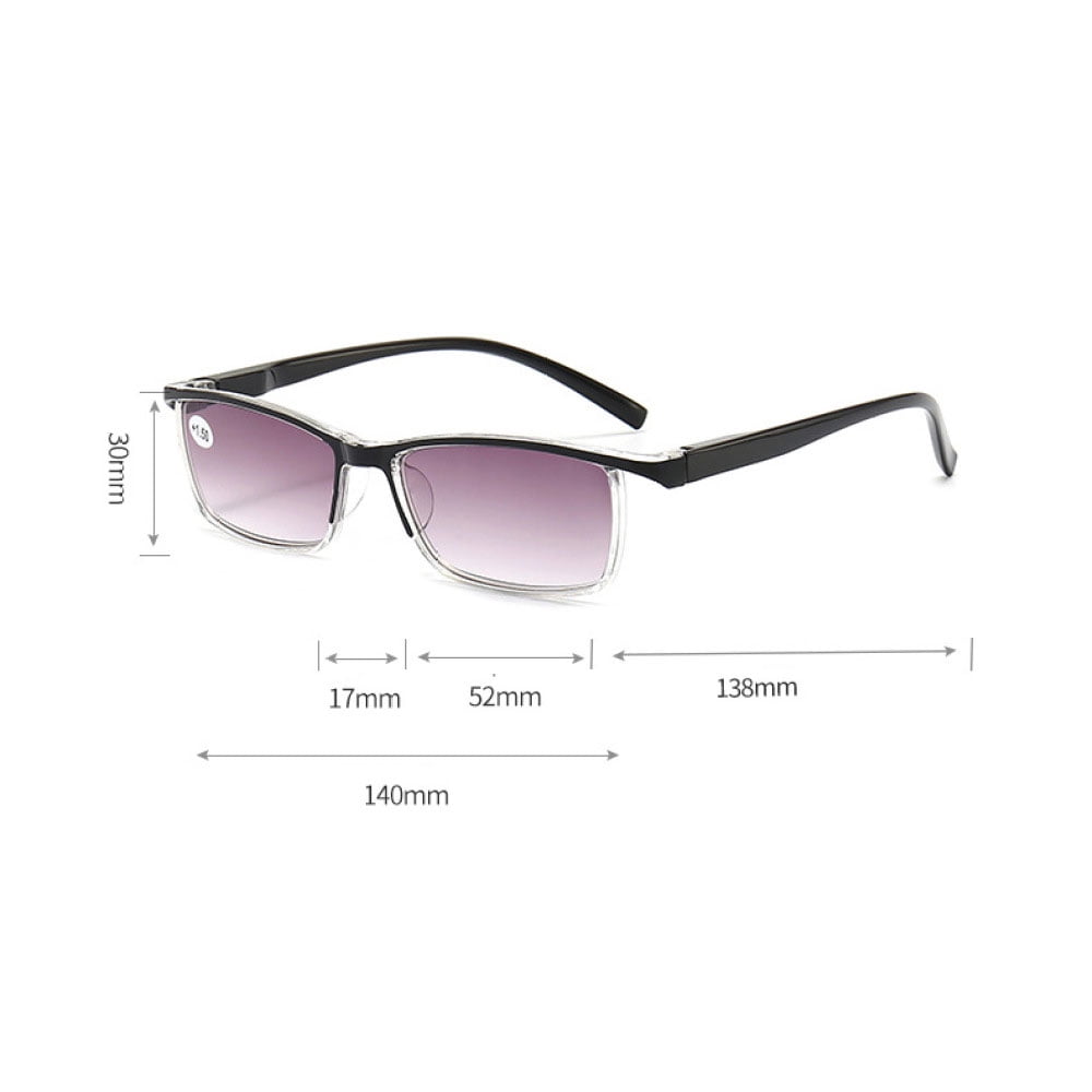 3 Pairs of Gradient Gray Reading Glasses 1.50 TR90 Fashion Red Presbyopic Sunglasses for Women and Men, Spring Hinge Rectangle Readers +1.50