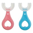 thumbnail image 2 of cepillos de dientes con cabezal de silicona de grado alimenticio en forma de U para niños y bebés, 2 of 9