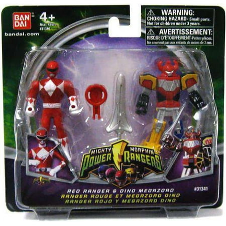 Power Rangers Mighty Morphin Red Ranger & Dino Megazord Action Figure, 2 Pack