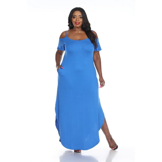 White Mark Robe Maxi à Épaules Dénudées pour Femmes