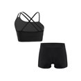 thumbnail image 2 of Miutii Kids Girls Sports Yoga Workout Outfits Backless Tank Top Camisole Vest with V-Front Waistband Black 14, 2 of 9