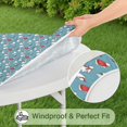 thumbnail image 5 of Light Blue Christmas Snowman Pattern Round Fitted Tablecloth with Elastic Edge,Dining Table Cover Waterproof,Outdoor Round Tablecloth for Camping,Dining,Indoor and Outdoor, 5 of 7