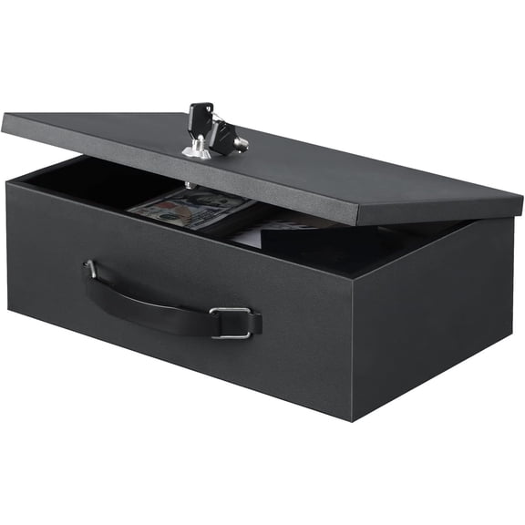 Fire Resistant Safe Fire Safe Box with Key Lock for Home Office Security Storage for Valuables Documents,12.8 x 8.5 x 4.5 Inch,Black