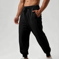 thumbnail image 4 of Jerdar Men's Cotton Jogger Sweatpants Tapered Cuffed Ankle All Season Four Season Gym Workout Fitness Athletic Casual Comfortable Soft Long Pants Trousers, 4 of 9