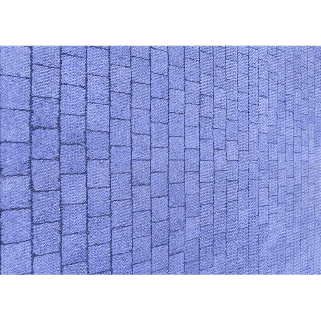 Ahgly Tapis Rectangulaire Lavable en Machine Intérieur Transitionnel Bleu Denim, 3 Pieds x 5 Pieds