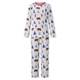 thumbnail image 1 of Argulvti Family Matching Christmas Pajama Set, Reindeer Tree Print Long Sleeve Tops and Long Pants Sleepwear Outfits, 1 of 9