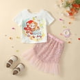 thumbnail image 4 of Girls' Mermaids T-Shirt Short Skirt 2-Piece Set Comfortable Breathable Clothes for Travel/Daily/Home, 4 of 5