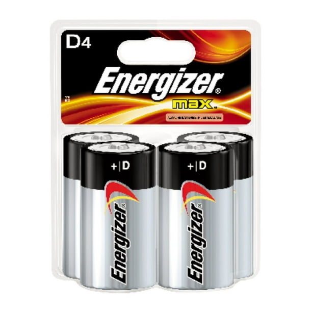 ENERGIZER MAX D4 ALKALINE BATTERIES PLUS POWERSEAL 4PACK DCELL