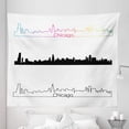 thumbnail image 1 of Chicago Skyline Tapestry, Metropolis City Panorama in Linear Rainbow Black Tones Architecture Modern, Fabric Wall Hanging Decor for Bedroom Living Room Dorm, 5 Sizes, Multicolor, by Ambesonne, 1 of 1