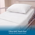 thumbnail image 3 of Hospital Bed Sheet Set – 100% Microfiber, 3 Piece Bedding Set (1 Flat Sheet, 1 Fitted Sheet, 1 Pillowcase) – Size 36 x 80 Inch Hospital Bed with 8 Inch Deep Pocket – White Solid, 3 of 8
