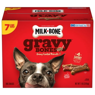 Milk-Bone Gravy Bones Dog Treats with 4 Savory Meat Flavors Coated in Gravy, 7 Pound KK25 KK25