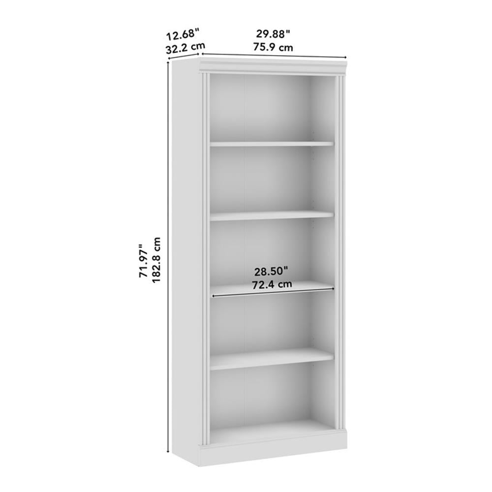Bush Business Furniture Arlington Tall 5 Shelf Bookcase in Harvest Cherry
